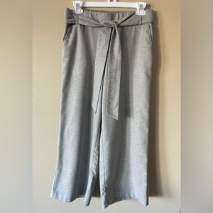 ZARA Trafaluc Collection Women’s M Grey Wide Leg Belt Crop Pull On Pants